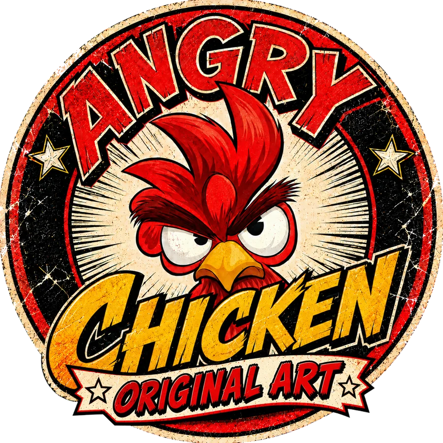 Angry Chicken Original Art badge